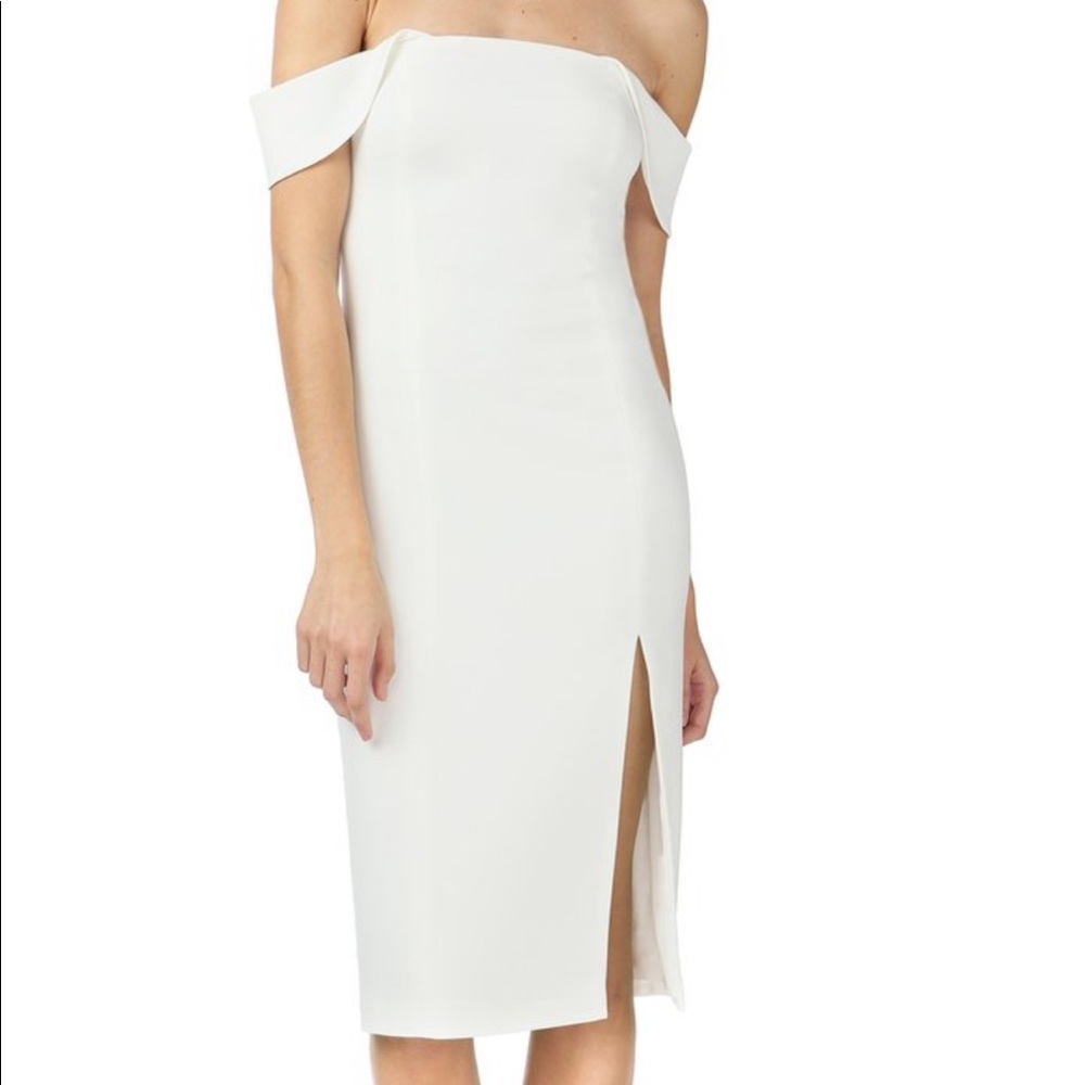 Jay Godfrey Downiest Midi Dress in White/Ivory